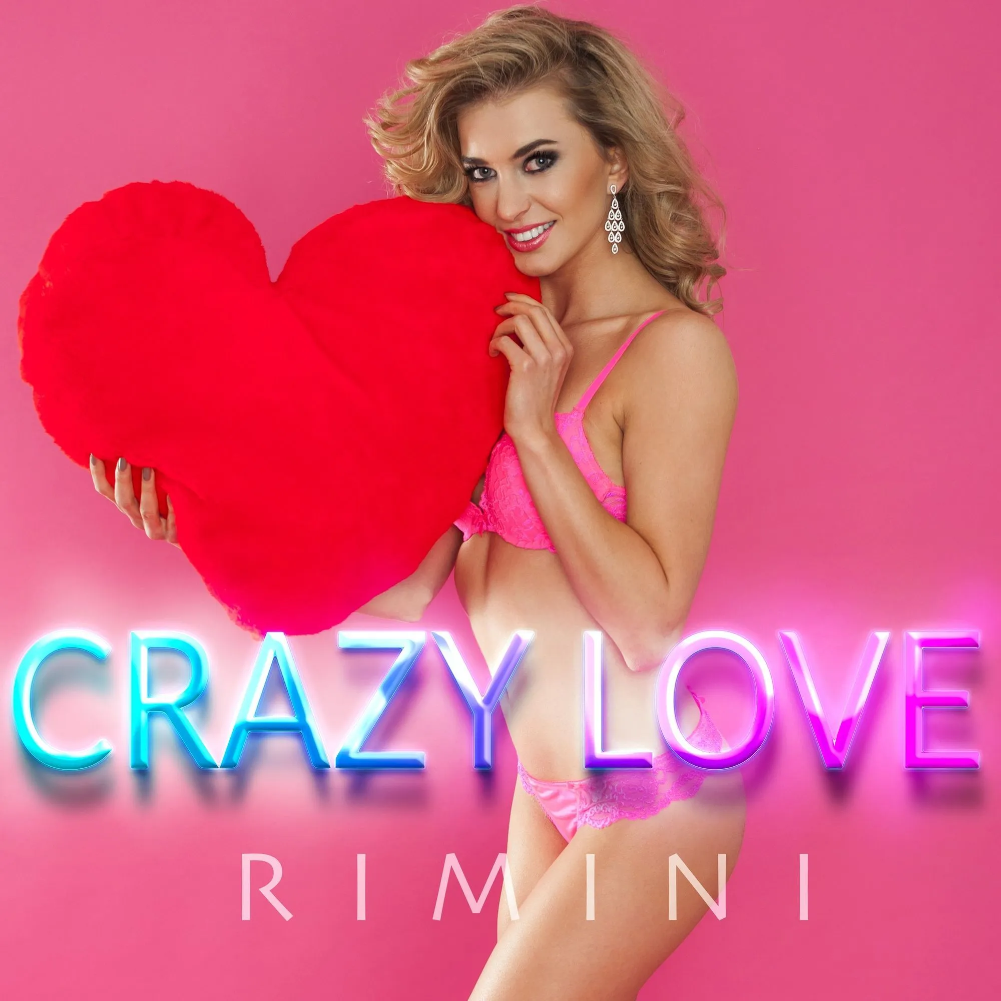 Cuore al neon con scritta Crazy Love